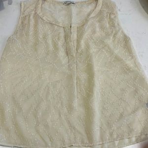 American Eagle Outfitters Sleeveless Embroidered Sheer Design Top